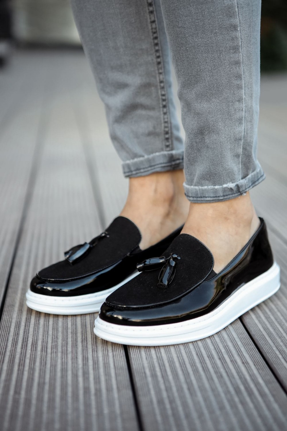CH002 Loafer Verniciata Erkek Günlük Bağcıksız Corcik Rugan Süet Klasik Ayakkabı CBT - Siyah Erkek Ayakkabı CH002 Loafer Verniciata Erkek Günlük Bağcıksız Corcik Rugan Süet Klasik Ayakkabı CBT - Siyah – Chekich Erkek Ayakkabı