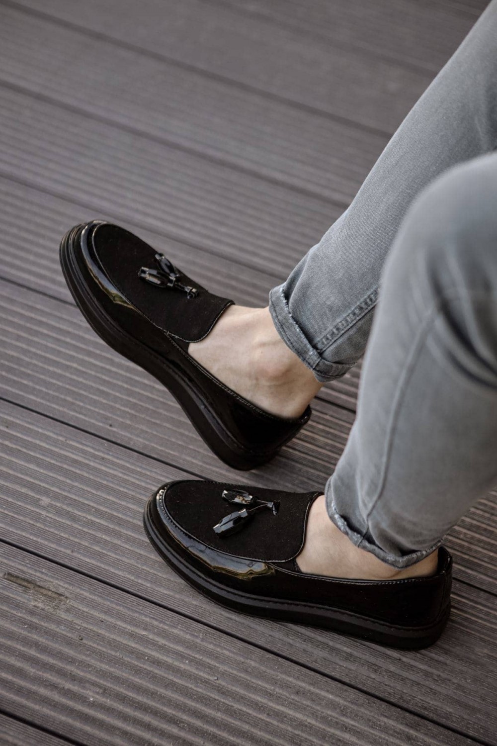 CH002 Loafer Verniciata Erkek Günlük Bağcıksız Corcik Rugan Süet Klasik Ayakkabı CST - Siyah Erkek Ayakkabı CH002 Loafer Verniciata Erkek Günlük Bağcıksız Corcik Rugan Süet Klasik Ayakkabı CST - Siyah – Chekich Erkek Ayakkabı