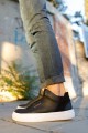 CH004 Hide Erkek Günlük Bağcıklı Cilt Spor Sneaker Ayakkabı CBT - Siyah – Chekich Erkek Ayakkabı