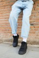CH004 Hide Erkek Günlük Bağcıklı Cilt Spor Sneaker Ayakkabı CST - Siyah – Chekich Erkek Ayakkabı