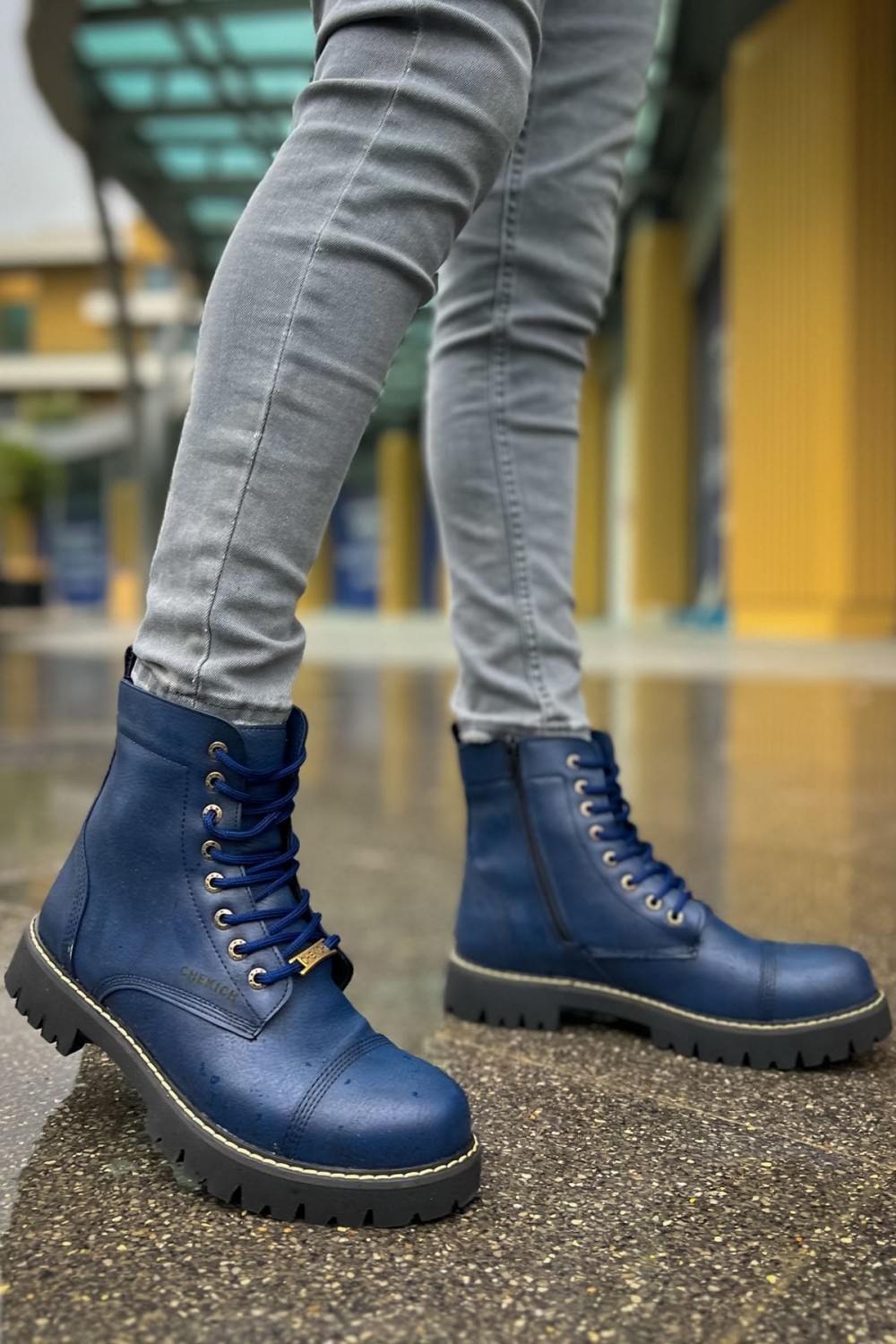 CH009 Military Erkek Spor Günlük Bağcıklı ve Fermuarlı Cilt Bot CST - Lacivert Erkek Ayakkabı CH009 Military Erkek Spor Günlük Bağcıklı ve Fermuarlı Cilt Bot CST - Lacivert – Chekich Erkek Ayakkabı