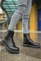 CH009 Military Erkek Spor Günlük Bağcıklı ve Fermuarlı Cilt Bot CST - Parlak Siyah Erkek Ayakkabı CH009 Military Erkek Spor Günlük Bağcıklı ve Fermuarlı Cilt Bot CST - Parlak Siyah – Chekich Erkek Ayakkabı