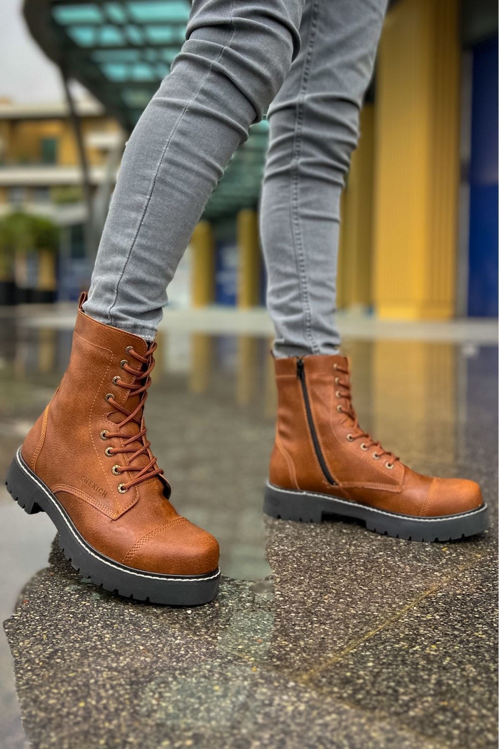 CH009 Military Erkek Spor Günlük Bağcıklı ve Fermuarlı Cilt Bot CST - Taba Erkek Ayakkabı CH009 Military Erkek Spor Günlük Bağcıklı ve Fermuarlı Cilt Bot CST - Taba – Chekich Erkek Ayakkabı