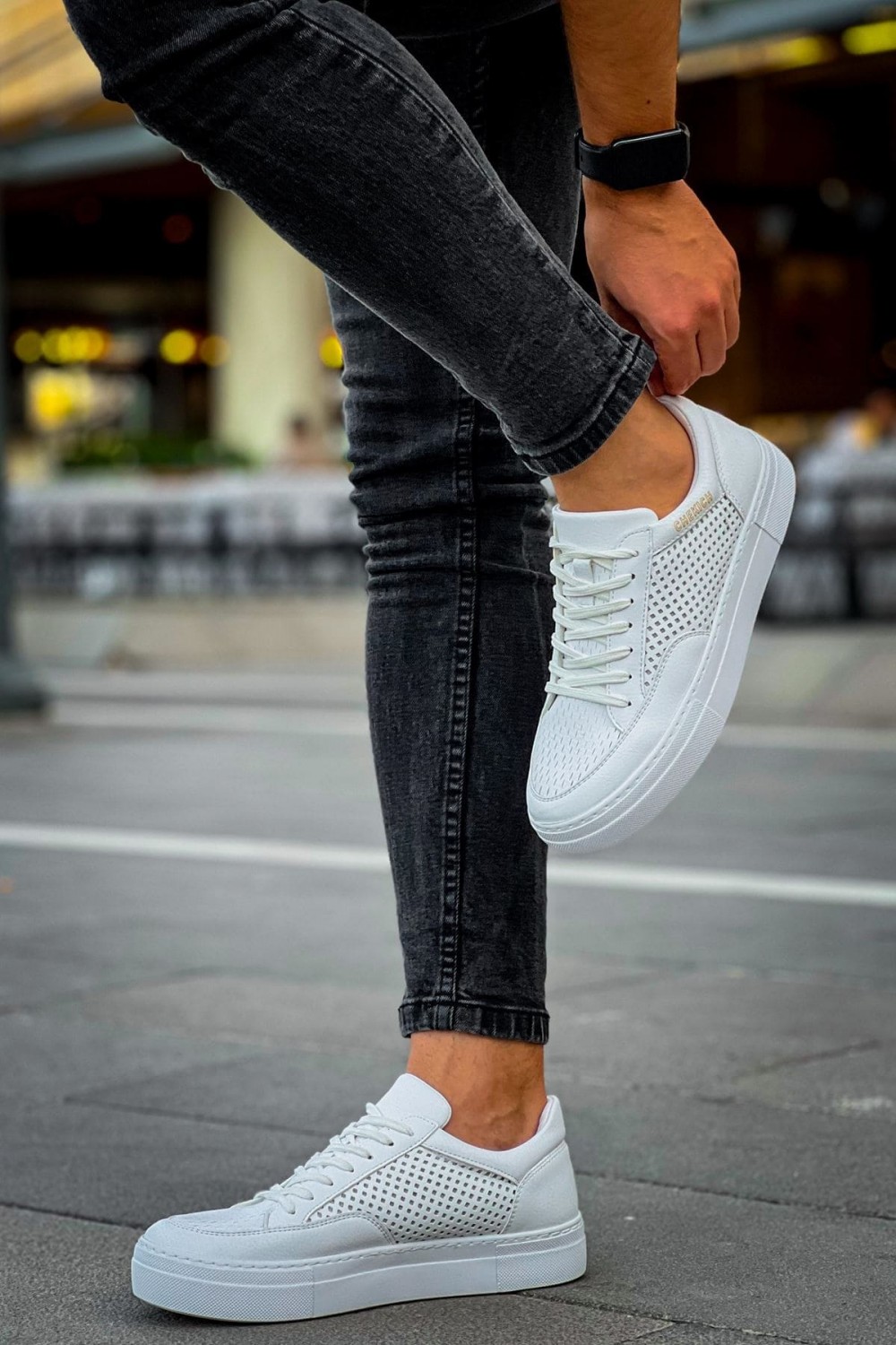 CH015 First Edition Erkek Günlük Bağcıklı Cilt Spor Sneaker Ayakkabı CBT - Beyaz Erkek Ayakkabı CH015 First Edition Erkek Günlük Bağcıklı Cilt Spor Sneaker Ayakkabı CBT - Beyaz – Chekich Erkek Ayakkabı