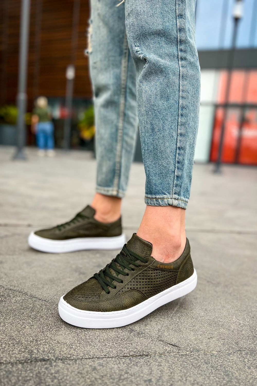 CH015 First Edition Erkek Günlük Bağcıklı Cilt Spor Sneaker Ayakkabı CBT - Haki Erkek Ayakkabı CH015 First Edition Erkek Günlük Bağcıklı Cilt Spor Sneaker Ayakkabı CBT - Haki – Chekich Erkek Ayakkabı