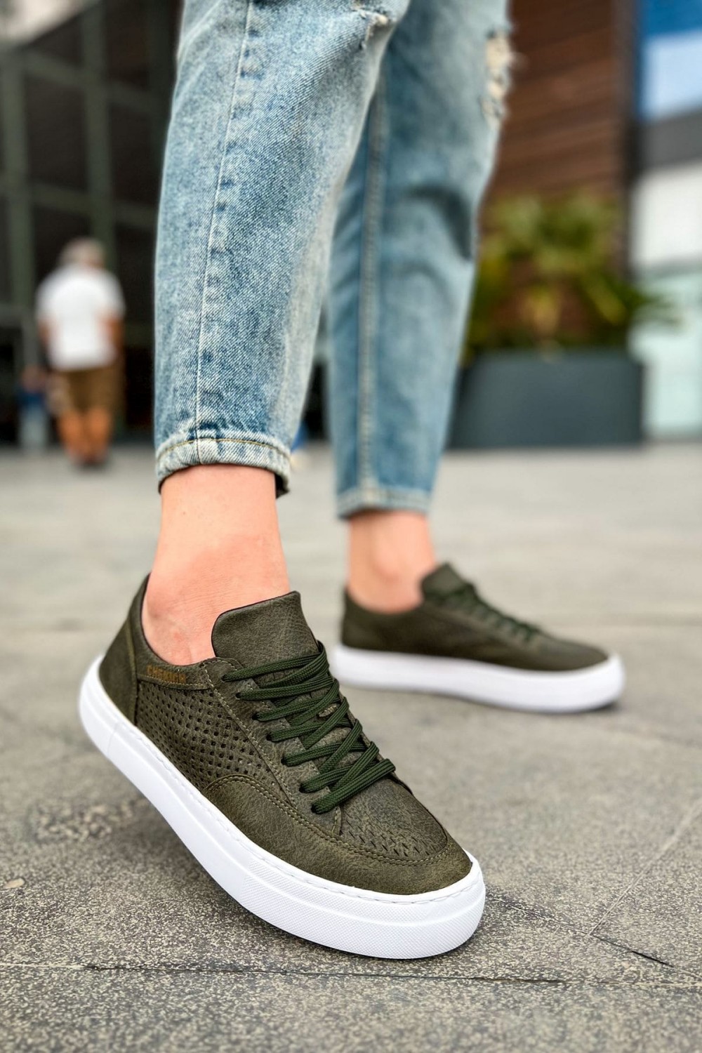 CH015 First Edition Erkek Günlük Bağcıklı Cilt Spor Sneaker Ayakkabı CBT - Haki Erkek Ayakkabı CH015 First Edition Erkek Günlük Bağcıklı Cilt Spor Sneaker Ayakkabı CBT - Haki – Chekich Erkek Ayakkabı