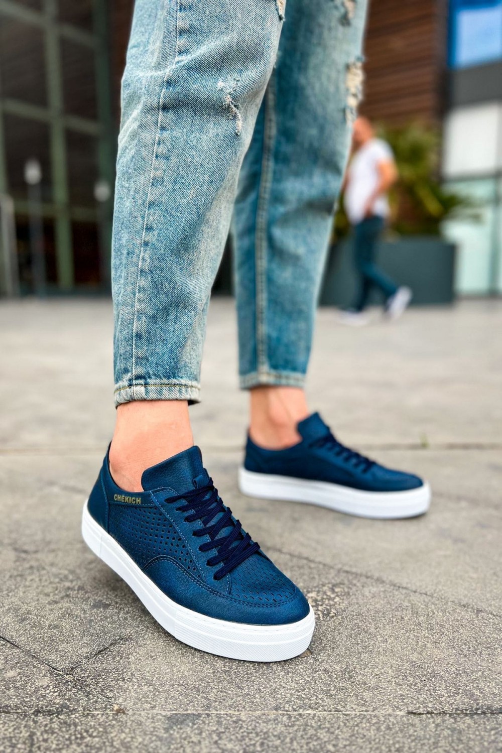 CH015 First Edition Erkek Günlük Bağcıklı Cilt Spor Sneaker Ayakkabı CBT - Lacivert Erkek Ayakkabı CH015 First Edition Erkek Günlük Bağcıklı Cilt Spor Sneaker Ayakkabı CBT - Lacivert – Chekich Erkek Ayakkabı