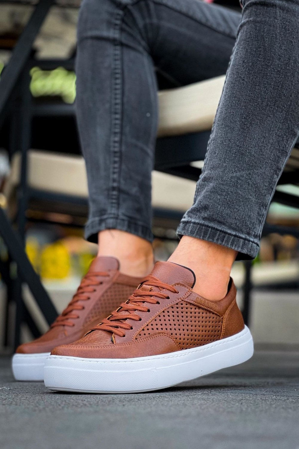 CH015 First Edition Erkek Günlük Bağcıklı Cilt Spor Sneaker Ayakkabı CBT - Taba Erkek Ayakkabı CH015 First Edition Erkek Günlük Bağcıklı Cilt Spor Sneaker Ayakkabı CBT - Taba – Chekich Erkek Ayakkabı