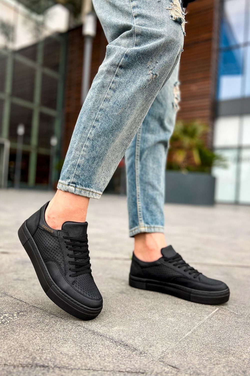 CH015 First Edition Erkek Günlük Bağcıklı Cilt Spor Sneaker Ayakkabı CST - Siyah Erkek Ayakkabı CH015 First Edition Erkek Günlük Bağcıklı Cilt Spor Sneaker Ayakkabı CST - Siyah – Chekich Erkek Ayakkabı