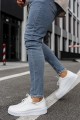 CH017 Pyramid Erkek Günlük Bağcıklı Cilt Spor Sneaker Ayakkabı CBT - Beyaz – Chekich Erkek Ayakkabı