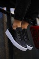 CH017 Pyramid Erkek Günlük Bağcıklı Cilt Spor Sneaker Ayakkabı CBT - Siyah – Chekich Erkek Ayakkabı