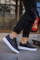 CH017 Pyramid Erkek Günlük Bağcıklı Cilt Spor Sneaker Ayakkabı CBT - Siyah – Chekich Erkek Ayakkabı