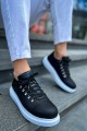 CH021 Favo Erkek Günlük Bağcıklı Cilt Spor Sneaker Ayakkabı CBT - Siyah – Chekich Erkek Ayakkabı
