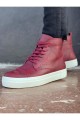 CH029 Vulcanized Erkek Spor Günlük Bağcıklı Cilt Bot CBT - Bordo – Chekich Erkek Ayakkabı