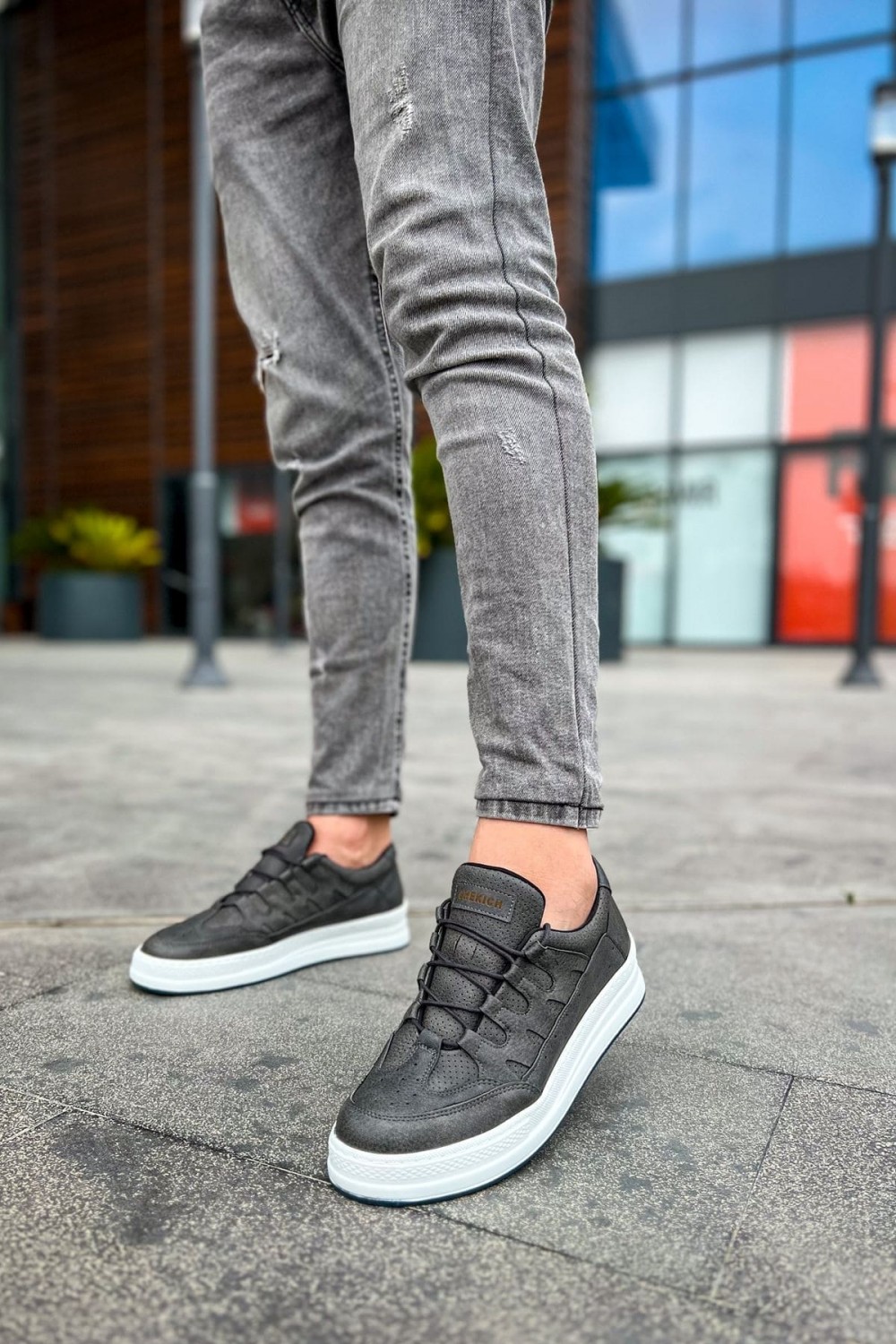 CH040 C - Rey Erkek Günlük Bağcıklı Cilt Spor Sneaker Ayakkabı CBT - Antrasit Erkek Ayakkabı CH040 C - Rey Erkek Günlük Bağcıklı Cilt Spor Sneaker Ayakkabı CBT - Antrasit – Chekich Erkek Ayakkabı