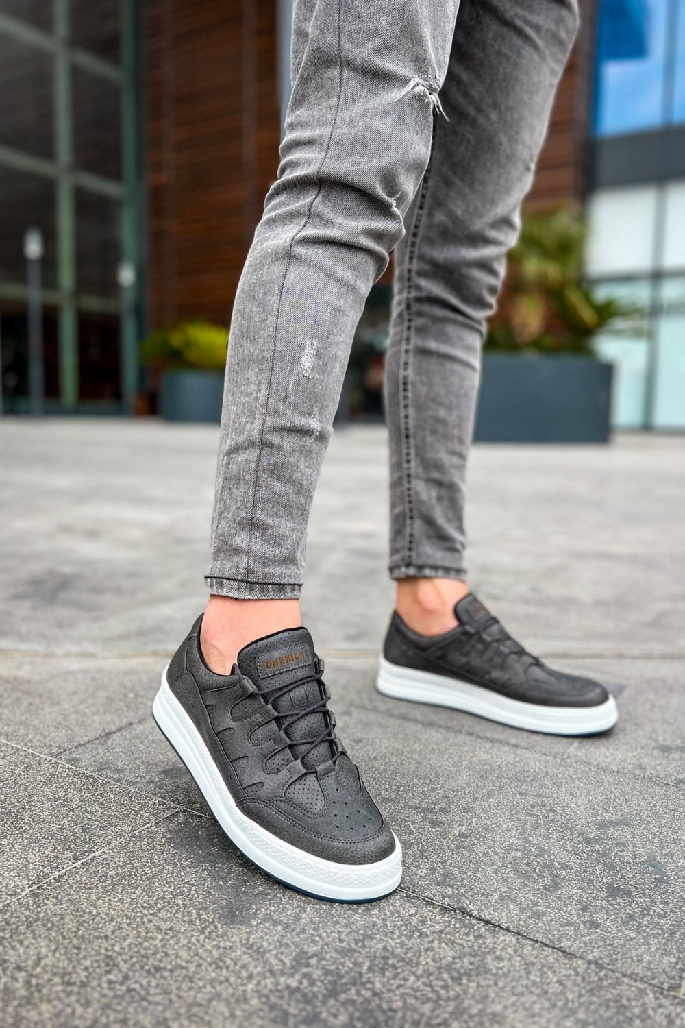 CH040 C - Rey Erkek Günlük Bağcıklı Cilt Spor Sneaker Ayakkabı CBT - Antrasit Erkek Ayakkabı CH040 C - Rey Erkek Günlük Bağcıklı Cilt Spor Sneaker Ayakkabı CBT - Antrasit – Chekich Erkek Ayakkabı