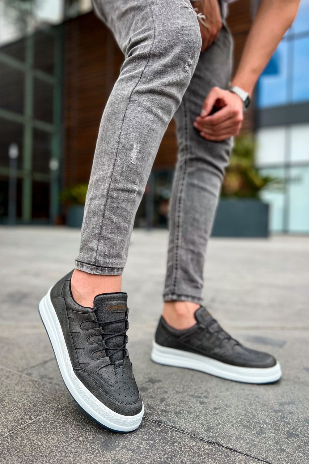 CH040 C - Rey Erkek Günlük Bağcıklı Cilt Spor Sneaker Ayakkabı CBT - Antrasit Erkek Ayakkabı CH040 C - Rey Erkek Günlük Bağcıklı Cilt Spor Sneaker Ayakkabı CBT - Antrasit – Chekich Erkek Ayakkabı