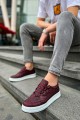 CH040 C - Rey Erkek Günlük Bağcıklı Cilt Spor Sneaker Ayakkabı CBT - Bordo Erkek Ayakkabı CH040 C - Rey Erkek Günlük Bağcıklı Cilt Spor Sneaker Ayakkabı CBT - Bordo – Chekich Erkek Ayakkabı