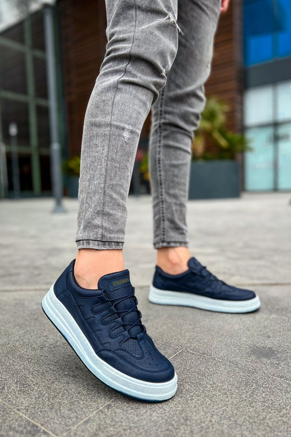 CH040 C - Rey Erkek Günlük Bağcıklı Cilt Spor Sneaker Ayakkabı CBT - Lacivert Erkek Ayakkabı CH040 C - Rey Erkek Günlük Bağcıklı Cilt Spor Sneaker Ayakkabı CBT - Lacivert – Chekich Erkek Ayakkabı