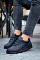 CH040 C - Rey Erkek Günlük Bağcıklı Cilt Spor Sneaker Ayakkabı CST - Siyah – Chekich Erkek Ayakkabı