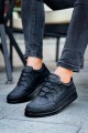 CH040 C - Rey Erkek Günlük Bağcıklı Cilt Spor Sneaker Ayakkabı CST - Siyah – Chekich Erkek Ayakkabı