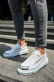 CH041 Renaissance Erkek Günlük Bağcıklı Cilt Spor Sneaker Ayakkabı CBT - Beyaz/Silver – Chekich Erkek Ayakkabı