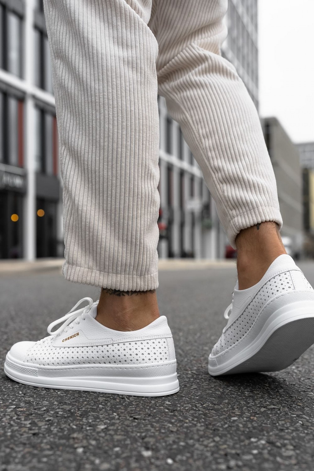 CH043 Cowien Erkek Günlük Bağcıklı Cilt Spor Sneaker Ayakkabı CBT - Beyaz Erkek Ayakkabı CH043 Cowien Erkek Günlük Bağcıklı Cilt Spor Sneaker Ayakkabı CBT - Beyaz – Chekich Erkek Ayakkabı