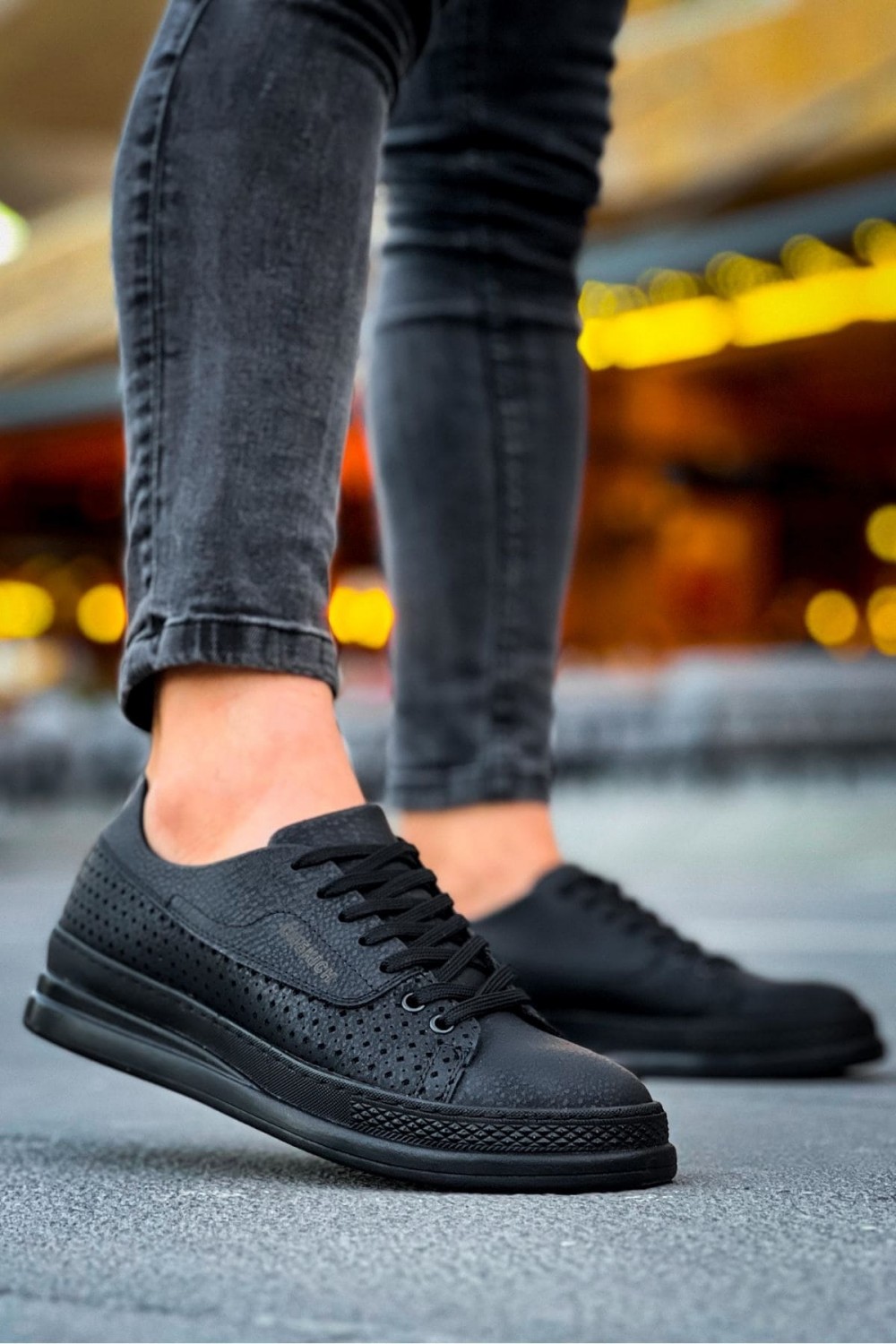 CH043 Cowien Erkek Günlük Bağcıklı Cilt Spor Sneaker Ayakkabı CST - Siyah Erkek Ayakkabı CH043 Cowien Erkek Günlük Bağcıklı Cilt Spor Sneaker Ayakkabı CST - Siyah – Chekich Erkek Ayakkabı