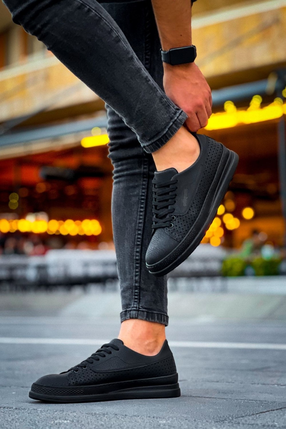 CH043 Cowien Erkek Günlük Bağcıklı Cilt Spor Sneaker Ayakkabı CST - Siyah Erkek Ayakkabı CH043 Cowien Erkek Günlük Bağcıklı Cilt Spor Sneaker Ayakkabı CST - Siyah – Chekich Erkek Ayakkabı