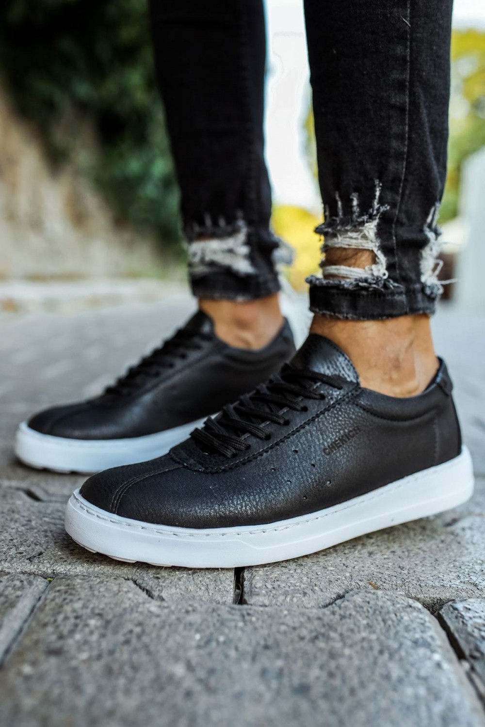 CH063 Star - X Erkek Günlük Bağcıklı Cilt Spor Sneaker Ayakkabı CBT - Siyah Erkek Ayakkabı CH063 Star - X Erkek Günlük Bağcıklı Cilt Spor Sneaker Ayakkabı CBT - Siyah – Chekich Erkek Ayakkabı
