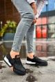 CH067 Warrem Erkek Günlük Bağcıklı Cilt Spor Sneaker Ayakkabı CSBT - Siyah – Chekich Erkek Ayakkabı