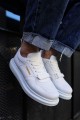 CH073 Flatline Erkek Günlük Bağcıklı Cilt Spor Sneaker Ayakkabı CBT - Beyaz – Chekich Erkek Ayakkabı