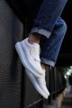 CH073 Flatline Erkek Günlük Bağcıklı Cilt Spor Sneaker Ayakkabı CBT - Beyaz – Chekich Erkek Ayakkabı