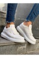 CH073 Flatline Erkek Günlük Bağcıklı Cilt Spor Sneaker Ayakkabı CBT - Beyaz – Chekich Erkek Ayakkabı