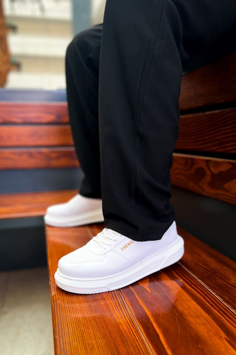 CH075 Signature Erkek Günlük Bağcıklı Cilt Spor Sneaker Ayakkabı CBT - Beyaz Erkek Ayakkabı CH075 Signature Erkek Günlük Bağcıklı Cilt Spor Sneaker Ayakkabı CBT - Beyaz – Chekich Erkek Ayakkabı