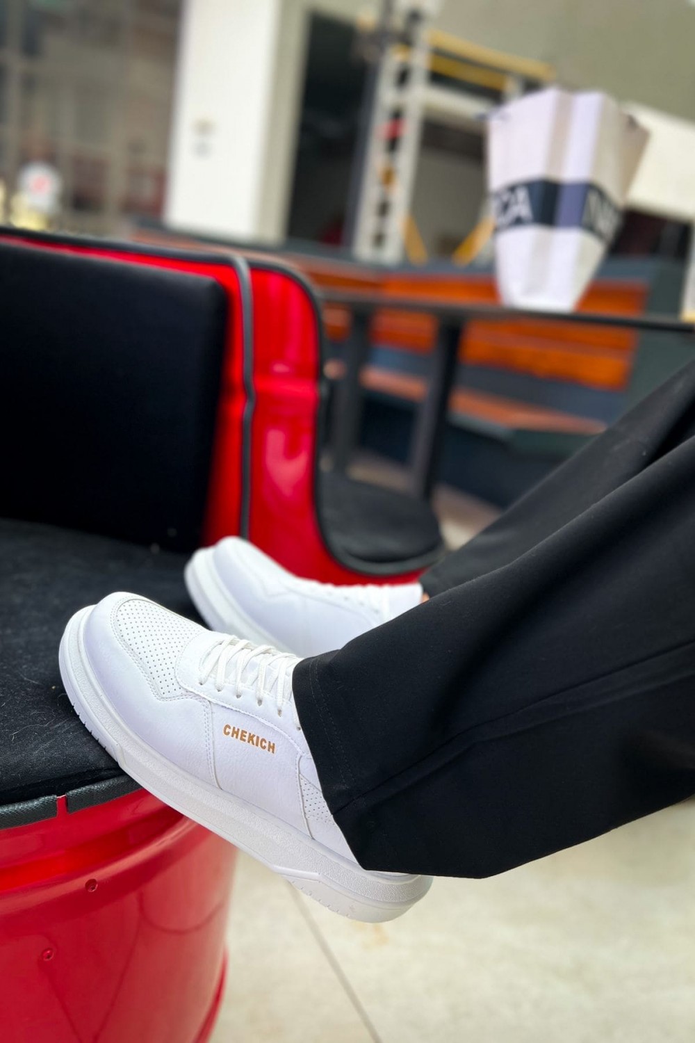 CH075 Signature Erkek Günlük Bağcıklı Cilt Spor Sneaker Ayakkabı CBT - Beyaz Erkek Ayakkabı CH075 Signature Erkek Günlük Bağcıklı Cilt Spor Sneaker Ayakkabı CBT - Beyaz – Chekich Erkek Ayakkabı