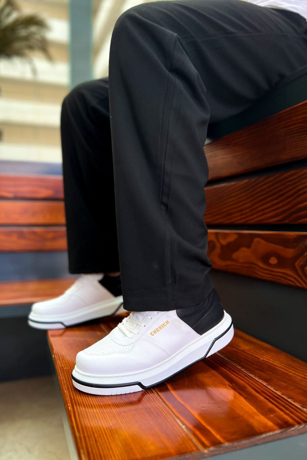 CH075 Signature Erkek Günlük Bağcıklı Cilt Spor Sneaker Ayakkabı CBT - Beyaz/Siyah Erkek Ayakkabı CH075 Signature Erkek Günlük Bağcıklı Cilt Spor Sneaker Ayakkabı CBT - Beyaz/Siyah – Chekich Erkek Ayakkabı