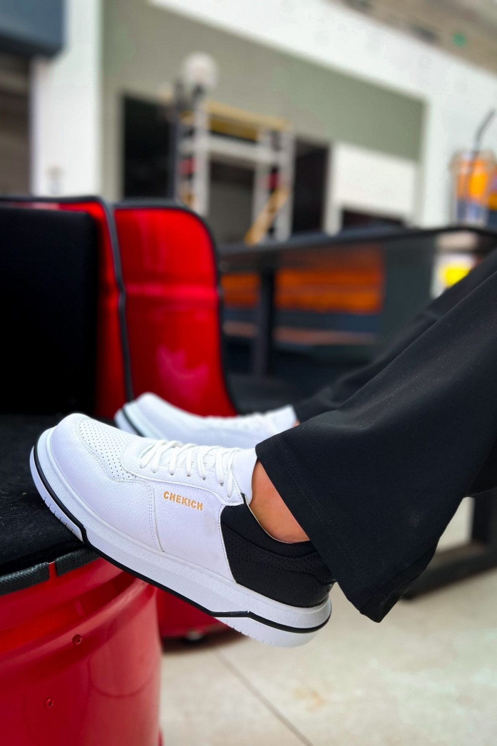 CH075 Signature Erkek Günlük Bağcıklı Cilt Spor Sneaker Ayakkabı CBT - Beyaz/Siyah Erkek Ayakkabı CH075 Signature Erkek Günlük Bağcıklı Cilt Spor Sneaker Ayakkabı CBT - Beyaz/Siyah – Chekich Erkek Ayakkabı