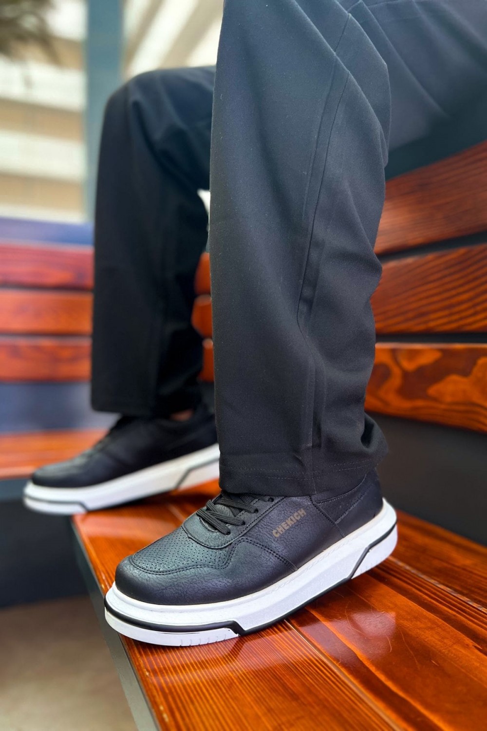 CH075 Signature Erkek Günlük Bağcıklı Cilt Spor Sneaker Ayakkabı CBT - Siyah Erkek Ayakkabı CH075 Signature Erkek Günlük Bağcıklı Cilt Spor Sneaker Ayakkabı CBT - Siyah – Chekich Erkek Ayakkabı