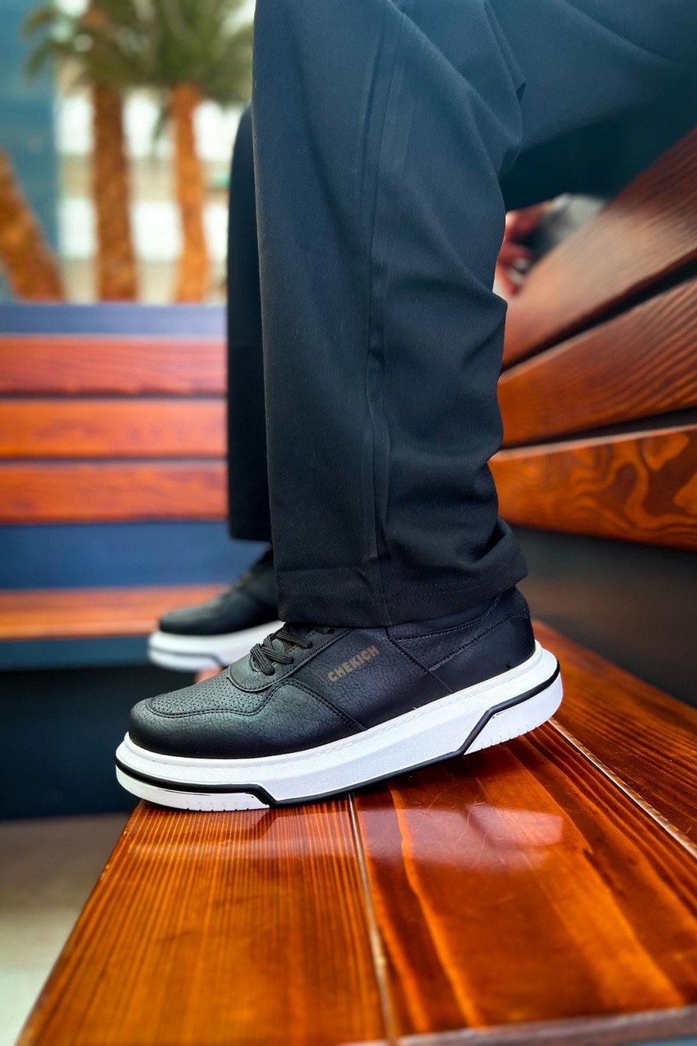 CH075 Signature Erkek Günlük Bağcıklı Cilt Spor Sneaker Ayakkabı CBT - Siyah Erkek Ayakkabı CH075 Signature Erkek Günlük Bağcıklı Cilt Spor Sneaker Ayakkabı CBT - Siyah – Chekich Erkek Ayakkabı
