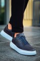 CH087 Kenton Erkek Günlük Bağcıklı Cilt Spor Sneaker Ayakkabı CBT - Antrasit