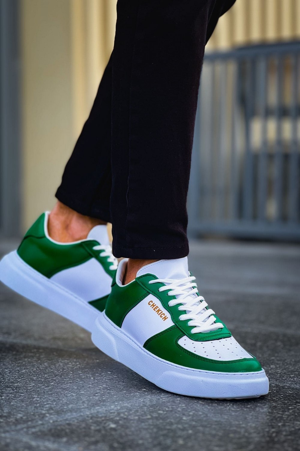 CH087 Kenton Erkek Günlük Bağcıklı Cilt Spor Sneaker Ayakkabı CBT - Beyaz/Yeşil Erkek Ayakkabı CH087 Kenton Erkek Günlük Bağcıklı Cilt Spor Sneaker Ayakkabı CBT - Beyaz/Yeşil – Chekich Erkek Ayakkabı