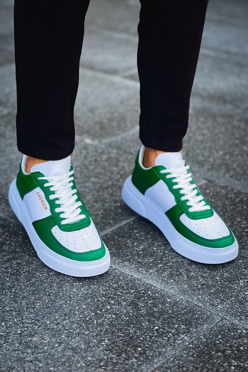 CH087 Kenton Erkek Günlük Bağcıklı Cilt Spor Sneaker Ayakkabı CBT - Beyaz/Yeşil Erkek Ayakkabı CH087 Kenton Erkek Günlük Bağcıklı Cilt Spor Sneaker Ayakkabı CBT - Beyaz/Yeşil – Chekich Erkek Ayakkabı