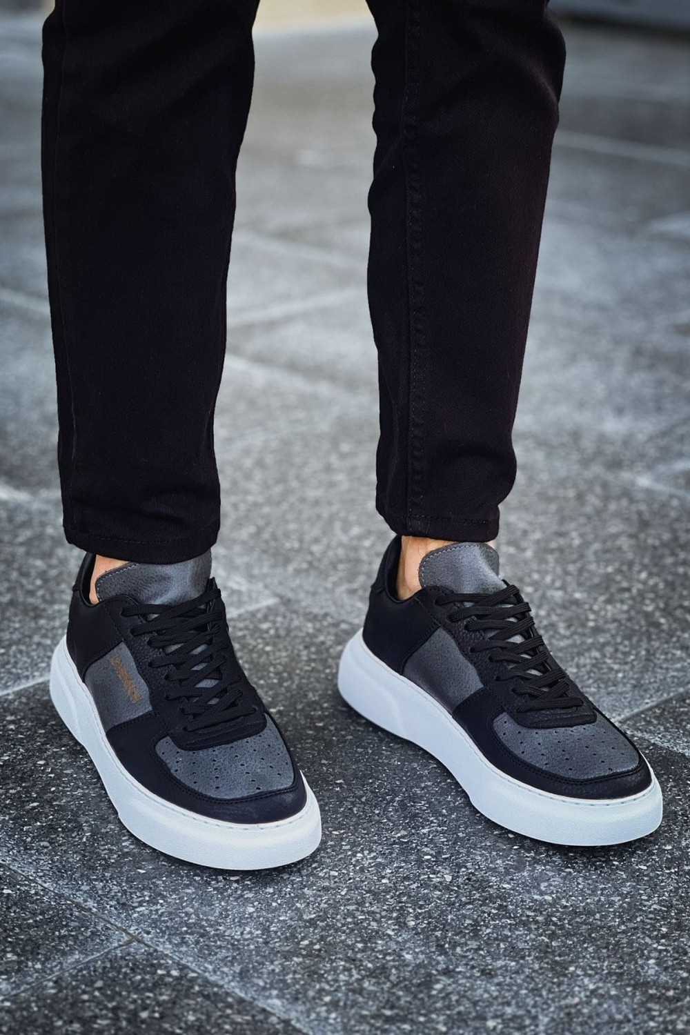 CH087 Kenton Erkek Günlük Bağcıklı Cilt Spor Sneaker Ayakkabı CBT - Siyah/Antrasit Erkek Ayakkabı CH087 Kenton Erkek Günlük Bağcıklı Cilt Spor Sneaker Ayakkabı CBT - Siyah/Antrasit – Chekich Erkek Ayakkabı