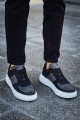 CH087 Kenton Erkek Günlük Bağcıklı Cilt Spor Sneaker Ayakkabı CBT - Siyah/Antrasit Erkek Ayakkabı CH087 Kenton Erkek Günlük Bağcıklı Cilt Spor Sneaker Ayakkabı CBT - Siyah/Antrasit – Chekich Erkek Ayakkabı