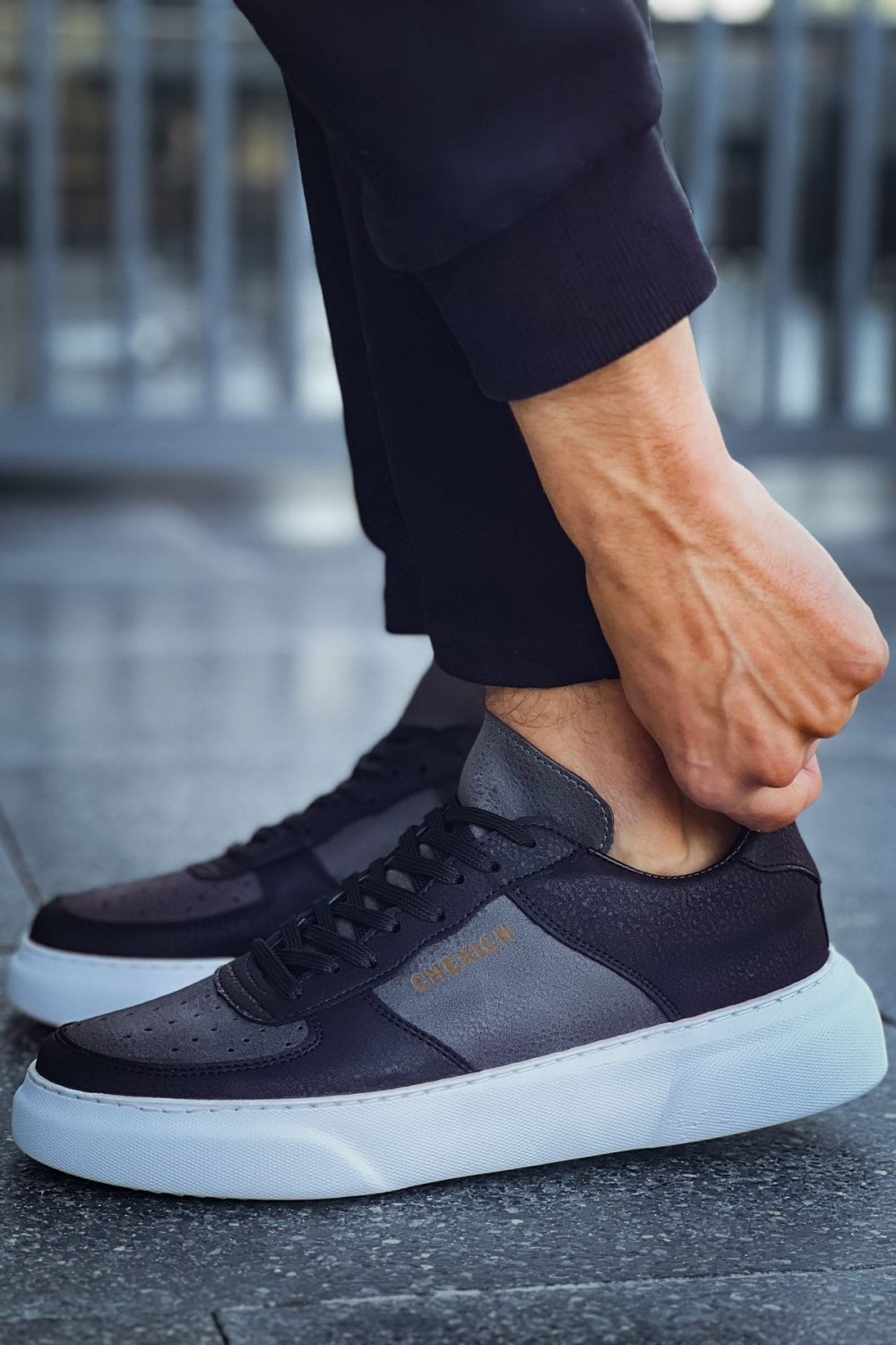 CH087 Kenton Erkek Günlük Bağcıklı Cilt Spor Sneaker Ayakkabı CBT - Siyah/Antrasit Erkek Ayakkabı CH087 Kenton Erkek Günlük Bağcıklı Cilt Spor Sneaker Ayakkabı CBT - Siyah/Antrasit – Chekich Erkek Ayakkabı