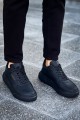 CH087 Kenton Erkek Günlük Bağcıklı Cilt Spor Sneaker Ayakkabı CST - Siyah – Chekich Erkek Ayakkabı