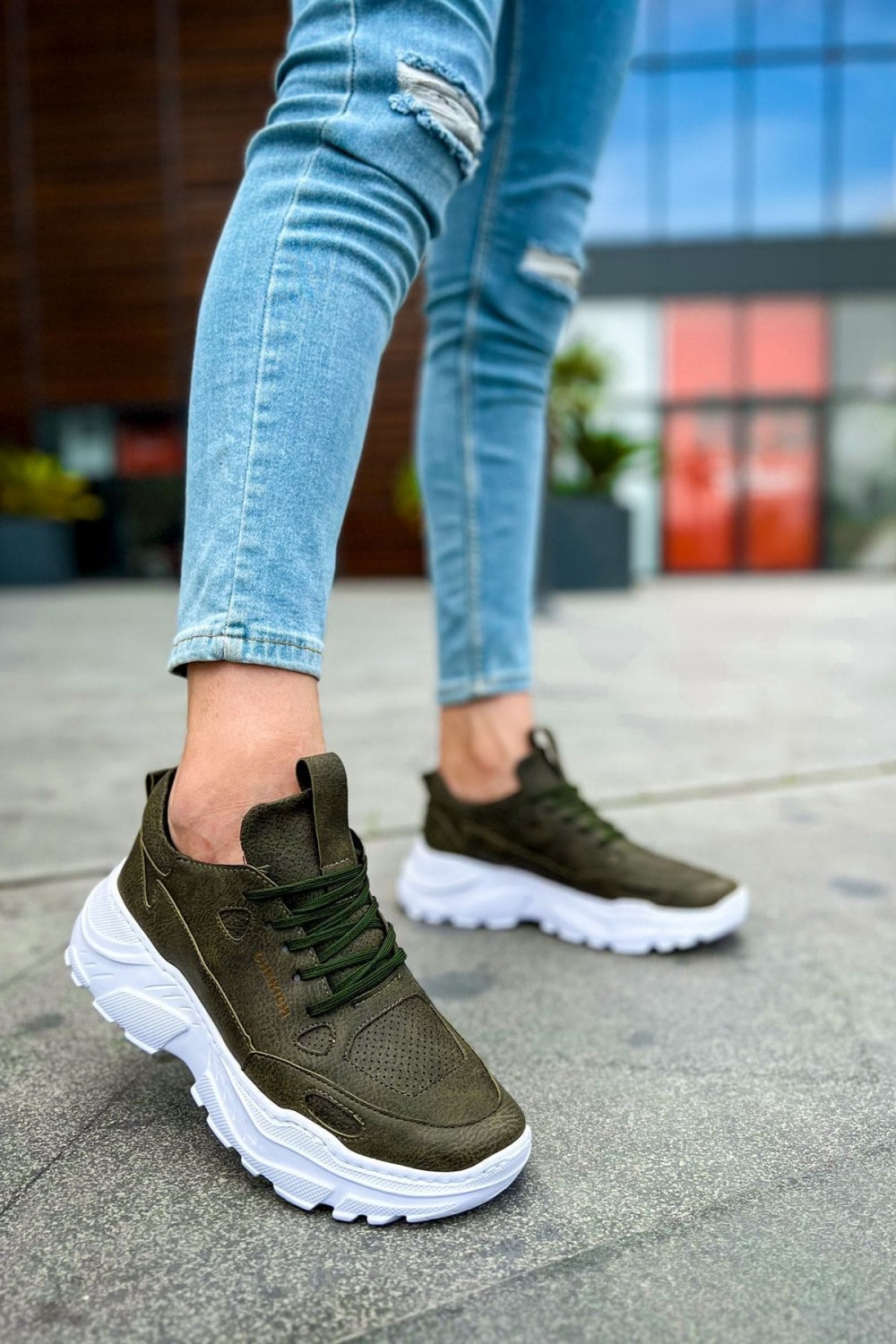 CH089 Low Top Lace Up Erkek Günlük Bağcıklı Cilt Spor Sneaker Ayakkabı CBT - Haki Erkek Ayakkabı CH089 Low Top Lace Up Erkek Günlük Bağcıklı Cilt Spor Sneaker Ayakkabı CBT - Haki – Chekich Erkek Ayakkabı
