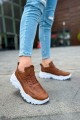 CH089 Low Top Lace Up Erkek Günlük Bağcıklı Cilt Spor Sneaker Ayakkabı CBT - Taba – Chekich Erkek Ayakkabı