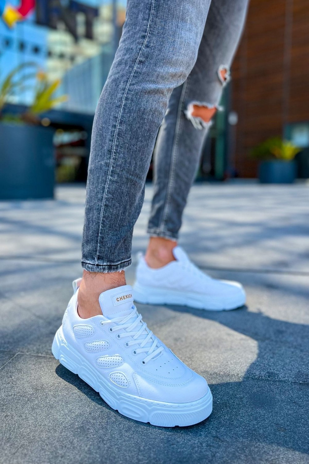 CH105 Cronus Erkek Günlük Bağcıklı Cilt Spor Sneaker Ayakkabı CBT - Beyaz Erkek Ayakkabı CH105 Cronus Erkek Günlük Bağcıklı Cilt Spor Sneaker Ayakkabı CBT - Beyaz – Chekich Erkek Ayakkabı